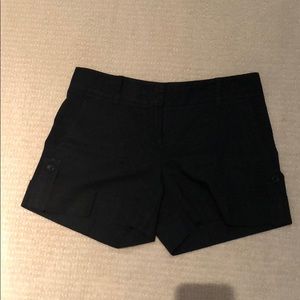 Theory black linen shorts